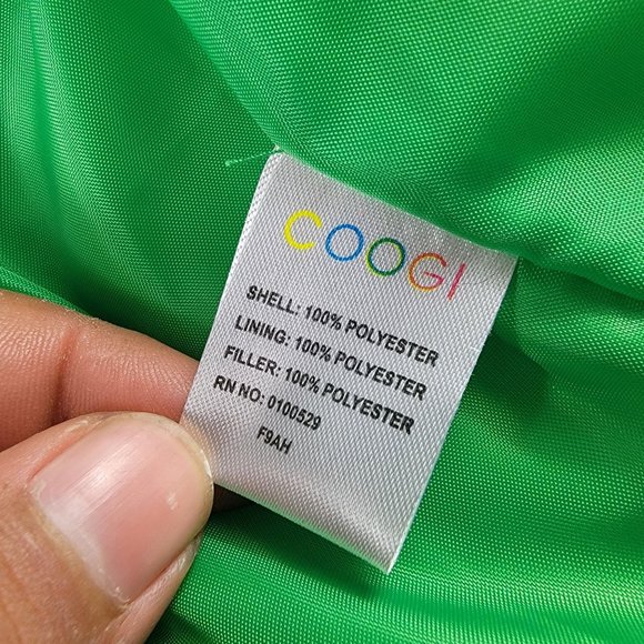 Coogi Puffer Vest Sleeveless Womens Medium White Green Rainbow Zip Up - Picture 5 of 10